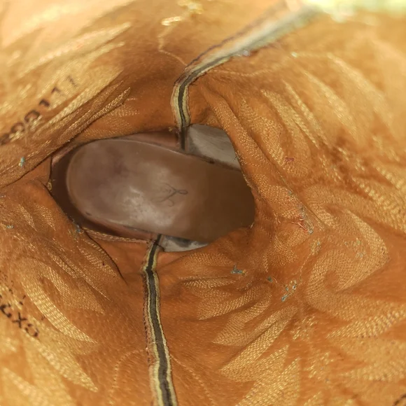 Lucchese Brown and Green Cowboy Boots - Picture 7 of 12